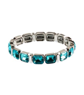 Anne Klein® Silvertone and Aqua Bracelet
