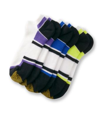 GOLDTOE® Men's Purple/Lime/Blue Cushioned Cotton 3-Pack No Show Socks