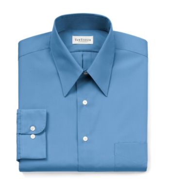Van Heusen® Men's Petrol Blue Long Sleeve Solid Dress Shirt