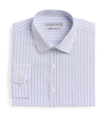 Geoffrey Beene® Men's Sky Blue Long Sleeve Regular Fit Stripe Dress Shirt