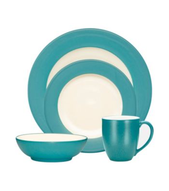 Noritake Colorware 4-pc. Turquoise Rim Place Setting