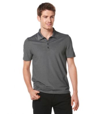 Perry Ellis® Men's Black Short Sleeve Irridescent Polo