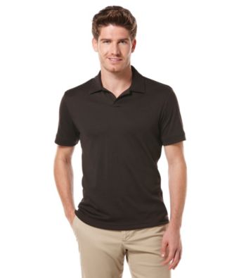 Perry Ellis® Men's Dark Brown Short Sleeve Open Collar Polo