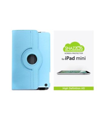 Snazzos® iPad® Mini Leather Case with Rotating Stand and HD Screen Protector