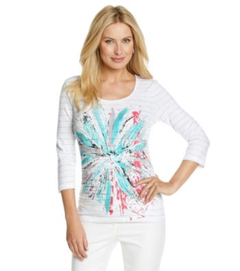 Laura Ashley® Exploded Floral Scoop Neck Tee