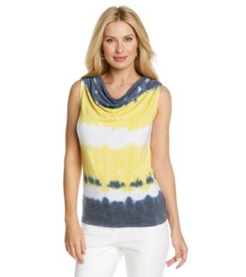 Laura Ashley® Tie Dye Drape Neck Tank