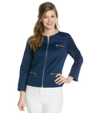 Laura Ashley® Navy Jacquard Jacket