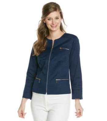 Laura Ashley® Petites' Navy Jacquard Jacket