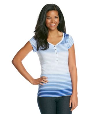 Relativity® Ombre Striped Henley Tee
