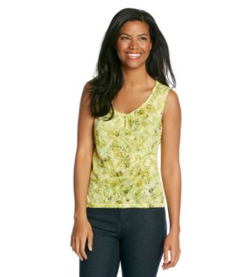 Relativity® Ruched Center Burnout Tank