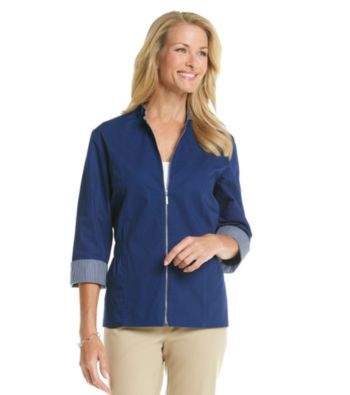 Alfred Dunner® Mandarin Collar Front Zipper Closure Jacket