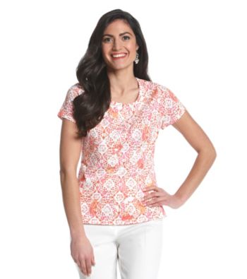 Studio Works® Petites' Short Sleeve Henley Knit Top