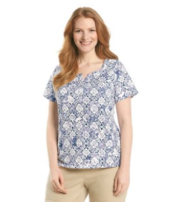 Studio Works® Plus Size Short Sleeve Henley Knit Top