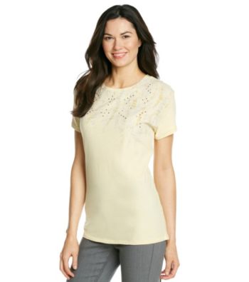 Ruff Hewn Short Sleeve Crewneck Side Crochet Graphic Tee