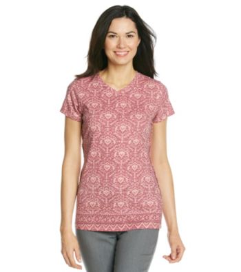 Ruff Hewn Short Sleeve V-Neck Printed Tee With Braided Sides
