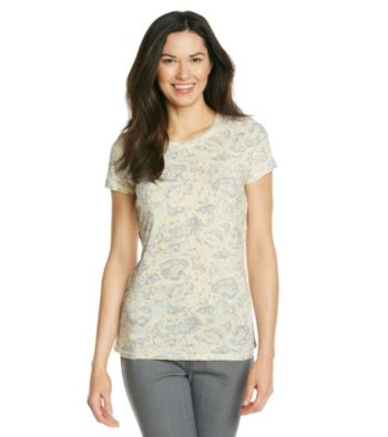 Ruff Hewn Short Sleeve Scoopneck Printed Tee With Braided Sides