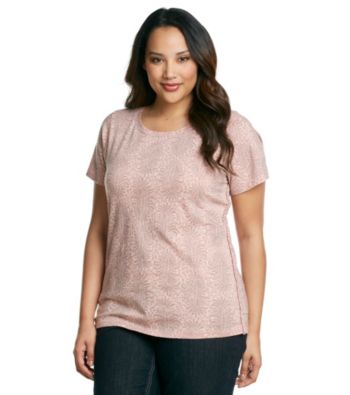 Ruff Hewn Plus Size Short Sleeve Scoopneck Printed Tee With Braided Sides