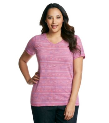 Ruff Hewn Plus Size Short Sleeve V-Neck Burnout Print Tee