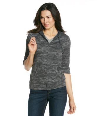 Ruff Hewn Elbow Sleeve Burnout French Terry Zip Hoodie