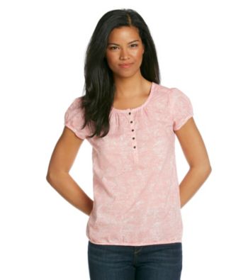 Ruff Hewn Short Sleeve Printed Henley Blouson Shirt