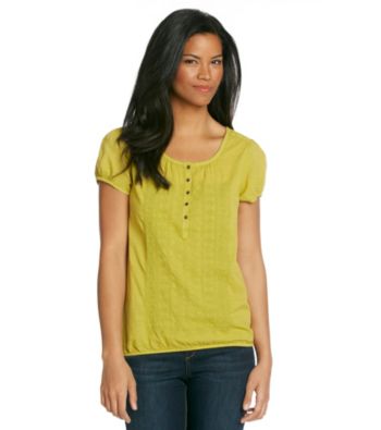 Ruff Hewn Short Sleeve Embroidered Henley Blouson Shirt