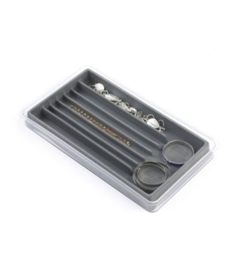 LivingQuarters 7-Section Grey Jewelry Tray
