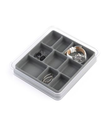 LivingQuarters 9-Section Grey Jewelry Tray