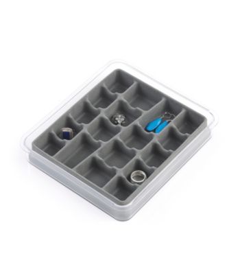 LivingQuarters 18-Section Grey Jewelry Tray