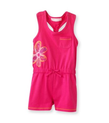 Kids Headquarters® Baby Girls' Bright Pink Flower Romper