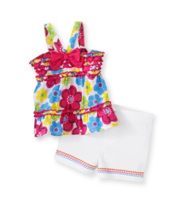 Kids Headquarters® Baby Girls' Pink/Blue 2-pc. Floral Shorts Set