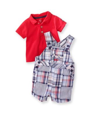 Little Me® Baby Boys' Blue Baseball Shortall Set