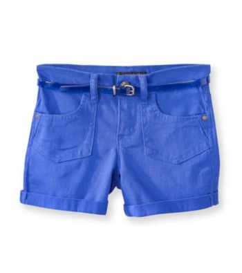 Jessica Simpson Girls' 7-16 Blue Superstar Cuffed Short with Jelly Belt