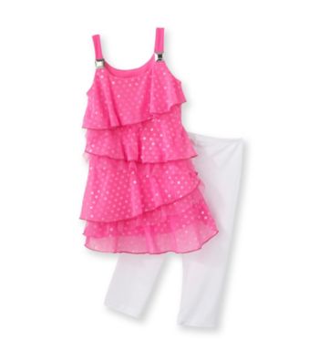 Amy Byer Girls' 4-6X Fuchsia Trapeze Pattern Leggings Set