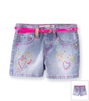 Squeeze® Girls' 2T-6X Double Stone Neon Multi Icon Shorts