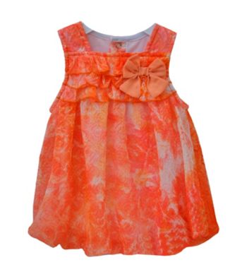 Baby Essentials® Baby Girls' Coral Floral Bubble Romper