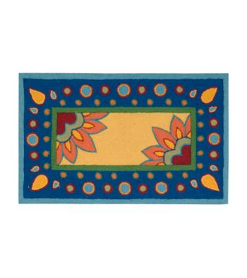 Nourison Yellow Floral Border Rug