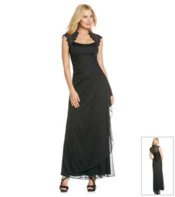 Xscape Long Lace Matte Jersey Dress