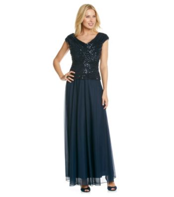 Cachet® Sequin Bodice Long Gown