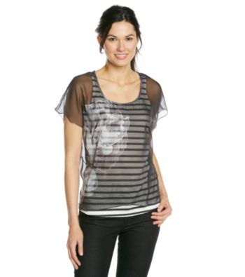 Oneworld® Striped Floral Tank
