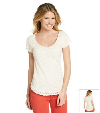 Lucky Brand® Jacquard Lace Tee