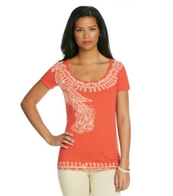 Lucky Brand® Batik Peacock Tee