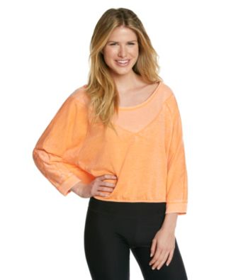 Marc New York Performance Distressed Boxy Cropped Sweatshirt