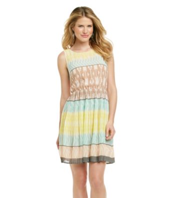 Black Rainn® Yellow Multi Geometric Print Dress