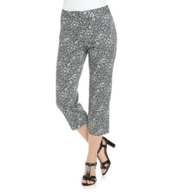 Rafaella® Black Multi Floral Print Capri