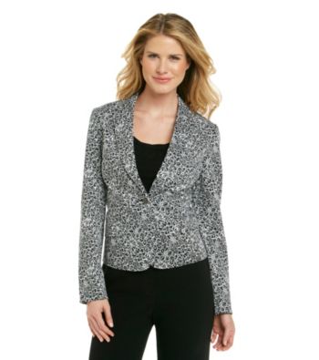 Rafaella® Black And White Multi Floral Jacket