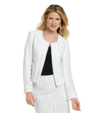 Rafaella® White Eyelash Tweed Jacket