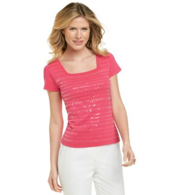 Rafaella® Petites' Embellished Sequin Tee