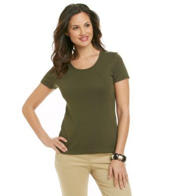 Jones New York Sport® Petites' Solid Scoop Neck Tee