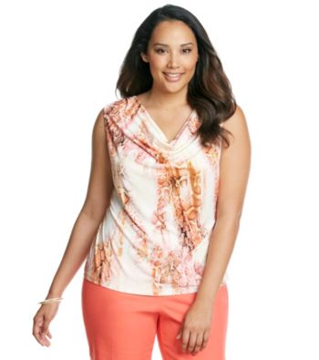 Calvin Klein Plus Size Printed Cowlneck Cami