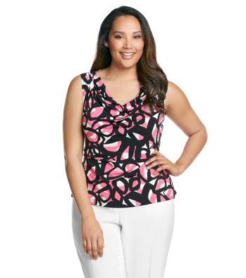 Calvin Klein Plus Size Printed Cowl Neck Cami